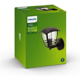 Philips Aplique Exterior Creek Lámpara de Pared H20cm Negro Aluminio con Difusor Policarbonato Transparente Forma Linterna Diseño Curvo Precio: 32.69000009. SKU: S7907801