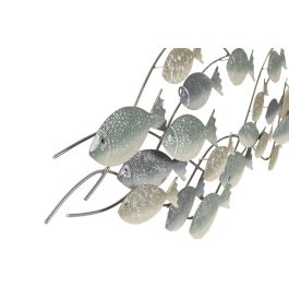 DKD Home Decor Decoración Pared Mediterráneo Azul Turquesa Metal 128 x 44 x 5 cm (2 Unidades)