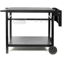 Livoo GS170N Carro para plancha con estante plegable, 2 ruedas dentadas ø 15 cm, Estante superior 85 x 50 cm