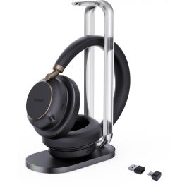 Yealink BH76 Plus UC Auriculares Bluetooth Inalámbricos con Base de Carga USB-C/A para Llamadas/Música, Negro