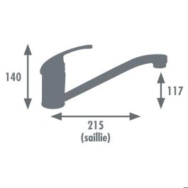 ROUSSEAU Grifo de cocina mezclador Belfort, cartucho cerámico Ø40mm, latón cromado, sin ducha de mano, ahorro de agua