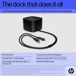 HP Thunderbolt Dock 280W G4 con Cable Combo - Base de Conexión USB-C Thunderbolt 4 para Múltiples Sistemas Operativos y hasta Cuatro Pantallas 4K