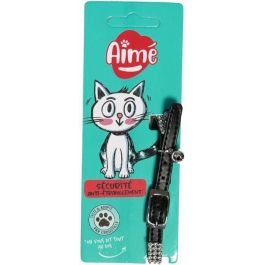 AIME AIM3281019020761 Collar para gato ajustable 18-28 cm - Nylon con cascabel plateado y pedrería negra Precio: 22.79000031. SKU: B1FYVQMYYR