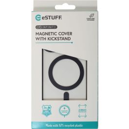 eSTUFF INFINITE HELSINKI Funda magnética para iPhone 16 Negra - 86% plástico reciclado con soporte y protección de esquinas