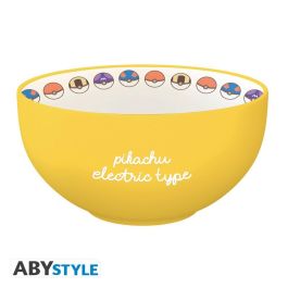 Abystyle Bowl Pokémon Pikachu Electric Type 600 ml - Stoneware apto para microondas y lavavajillas, diseño japonés oficial