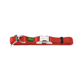 Hunter Collar Vario Basic Alu-Strong para Perro de Nylon Suave, Resistente y Ajustable, Cierre ALU-STRONG, M 30-45 cm, Rojo