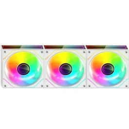 Mars Gaming MF-3DPROKIT/ 12cm Ventiladores ARGB Blanco (Pack 3) con HUB y Mando a Distancia