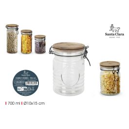 Inde - Tarro de Vidrio con Tapa de Madera de Acacia, 700 ml - 10 x 10 x 15 cm, Capacidad 0.7 Litros (12 Unidades) Precio: 64.5656. SKU: B1J4NCJQXK