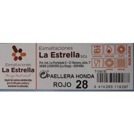 Paellera honda bordonada 28 cm rojo - La Estrella (4 Unidades) Paellera honda bordonada 28 cm rojo - La Estrella (4 Unidades)