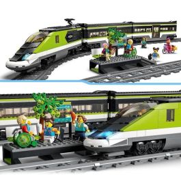 LEGO 60337 City Express Tren de pasajeros con locomotora de control remoto, faros, vías, vagón restaurante y 6 minifiguras - 7+ años