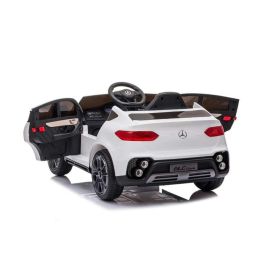 Mercedes Benz Coche Eléctrico GLC Blanco, Batería 12V, 105x68x50 cm, con Mando RC Runruntoys para Niños 3+ Años