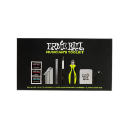 Ernieball Kit de Mantenimiento para Guitarra y Bajo con Corta Cuerdas, Manivela de Afinación y Más Herramientas Incluidas