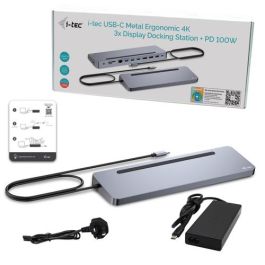 Hub USB-C i-Tec C31FLAT2PDPRO Plateado Hub USB-C i-Tec C31FLAT2PDPRO Plateado
