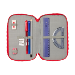 Plumier Triple Atlético Madrid Rojo 12,5 x 19,5 x 5,5 cm 36 Piezas