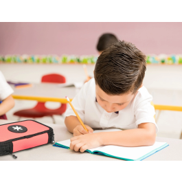 Antartik Plumier Escolar Doble Cremallera Coral 28 Piezas 200x125x45 mm