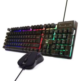 Ewent PL3201 Teclado y Ratón Gaming USB QWERTY Español Negro, Retroiluminación RGB, 3600 DPI, 104 Teclas