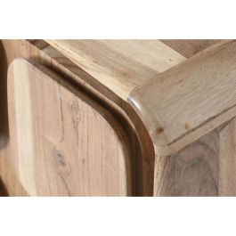 DKD Home Decor Mesita de Noche Moderna Cuadrada de Madera Acacia y MDF Natural 40x50x40 cm con 1 Puerta