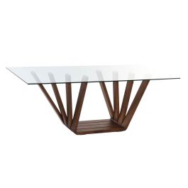 Mesa Comedor Moderno DKD Home Decor Marron Claro Transparente 100 x 75 x 200 cm