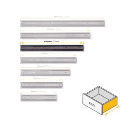 Emuca Lote de 5 juegos de guías para cajones, de bolas, altura 45mm, profundidad 450mm, extracción total, Negro