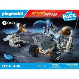 Playmobil Starter Pack Misión Espacial 71734 Juguete Astronauta Explora Luna Vehículo Intergaláctico +4 Años