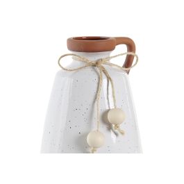 DKD Home Decor Jarrón Boho Blanco Terracota Cerámica 12 x 17.3 x 12 cm (2 Unidades)