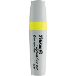 Pelikan 490 eco Marcador Textmarker Amarillo Neón, Punta Cincel, 1-5mm, Plástico Reciclado, 1 Unidad en Blister