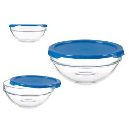 Fiambrera Redonda Chefs Con Tapa Azul 595Ml Pasabahce 14X6CM (6 Unidades)