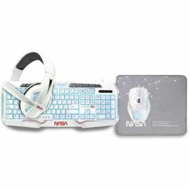 Teclado y Ratón NASA ANDROMEDA4IN1-W Blanco Multicolor Qwerty Español