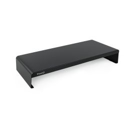 TooQ TQMR0121 Soporte Elevador de Monitor y Portátil Robusto, Capacidad 20kg, Color Negro, con Almohadillas de Silicona Antideslizantes