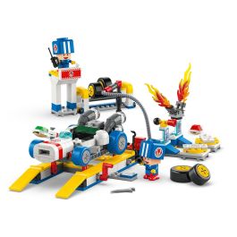 LEGO 72035 Mario Kart Garaje de Toad Set de Construcción Personalizable con Rayo GTI y 2 Toads Azules para +8 años