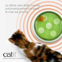 Cat It Juguete para gatos Senses 2.0 Ball Dome autoactivable, con placa giratoria de pelota, estimula el instinto de caza, seguro y sin BPA.