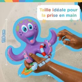 Nuby NUB0048526062577 Juguete de Baño Pulpo Interactivo Flotante con Anillos para Bebé - Color Morado