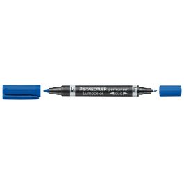 Rotulador Staedtler Lumocolor Permanente Duo 348 Azul Punta F 0,6 mm Punta M 1,5 mm 10 unidades