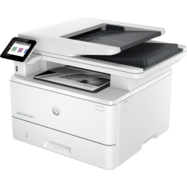 HP LaserJet Pro 4102fdn - Multifunción Láser Monocromo Blanco, Impresión/Copia/Escaneo/Fax, 1200x1200 ppp, Dúplex Automático, ADF, USB, Red, Pantalla Táctil