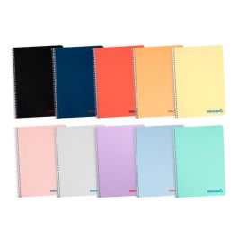 Cuaderno Espiral Liderpapel A4 Wonder Tapa Plastico 80H 90 gr Rayado Horizontal Con Margen Colores Surtidos 10 unidades