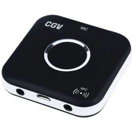 CGV 50903 MyBTplayer 1.0 Receptor Bluetooth con Kit Manos Libres y NFC, 2 Salidas Jack 3.5 mm, Negro