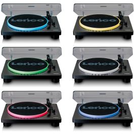 Lenco LS-50LED schwarz Tocadiscos de tracción por correa con reproducción MP3, Manual, Negro, Plástico, Madera, 33, 45, 78 RPM