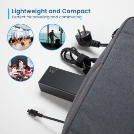 Ewent EW3982 Cargador USB-C Power Delivery 90W para Portátil hasta 15.6", Smartphone y Tablet - Cable 3.2m Negro