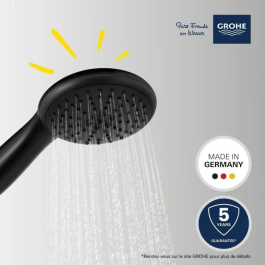Grohe Rociador de ducha Vitalio Start 110 279462431 - 2 chorros Lluvia/Estimulante - Ahorro de agua - Antical - Negro Mate