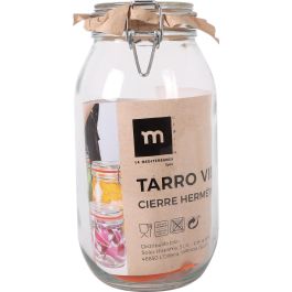 La Mediterranea Tarro Hermético de Vidrio con Cierre Clip, 2000 ml (6 Unidades)