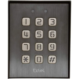 Extel KLAVY 3 Teclado de codificación de metal para apertura de puerta con visera, retroiluminado