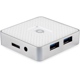 Conceptronic Hubbies03 W 4 Hub USB 3.0 de 4 Puertos con Adaptador de Corriente Incluido