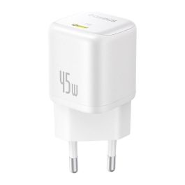 Baseus P10176800213-00 PicoGo GaN Cargador Rápido USB-C 45W Blanco - Tecnología GaN, USB Power Delivery 3.0, Fuente de Alimentación