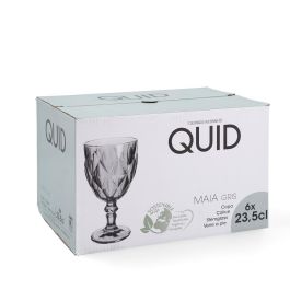 Quid Copa Vidrio Maia 23.5 cL Azul con Relieve Fácil de Limpiar Apto Lavavajillas