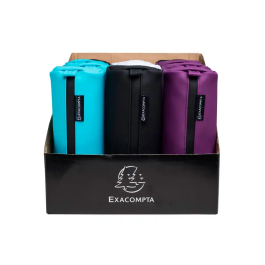 Exacompta Bolso Portatodo Titanium, Forma Semi Redonda 22x8.5x7 cm, PU Soft Touch Lavable, Colores Surtidos