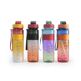 Bewinner Botella Sport de Agua Transparente Multicolor 1L - Hidratación Versátil y Ligera (12 Unidades)