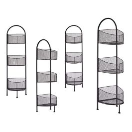 Estantería Metálica Ovalada 3 Pisos Negro Giftdecor 21.2x97x28.5 cm (4 Unidades) Precio: 118.79000034. SKU: S3609053