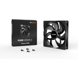 be quiet! Pure Wings 3 140mm PWM - Ventilador de Carcasa de PC Negro, 1200 RPM, 97.5 m³/h, Bajo Ruido
