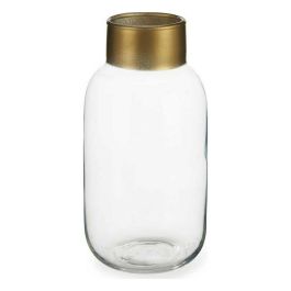Giftdecor Jarrón de Cristal Liso Oro Pequeño Transparente 11.5x24x11.5 cm (6 Unidades)