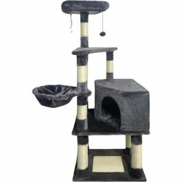 SWIFTY Árbol para gatos - 55 x 40 x 138 cm - Gris oscuro - 3 plataformas, 1 percha, 1 nicho, postes rascadores